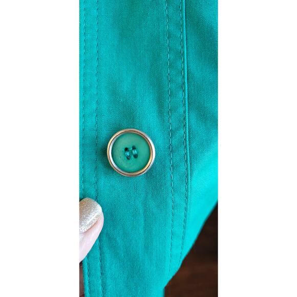 Vintage London Fog PRISTINE Belted‎ Trench Coat Women Size 10 Petite Green - Picture 6 of 11